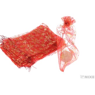 SÁČEK ORGANZA VLOČKA 15x23cm*ČERVENÁ