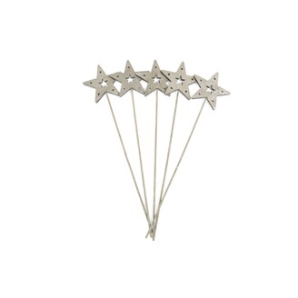 ZÁPICH HVĚZDA 7x29cm 5ks*ŠEDÁ