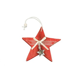 ZÁVĚS HVĚZDA D 10cm*ČERVENÁ