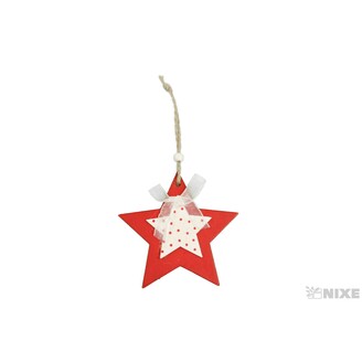 ZÁVĚS HVĚZDA D 8,5cm*ČERVENÁ