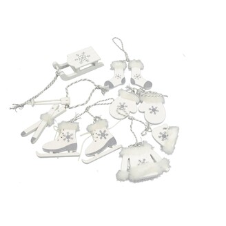 ZÁVĚS VÁNOCE MIX 5-7cm 6ks*BÍLÁ