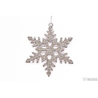 ZÁVĚS METAL VLOČKA 7cm*STŘÍBRNÁ