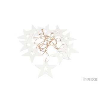 ZÁVĚS HVĚZDA 10cm 10ks*BÍLÁ