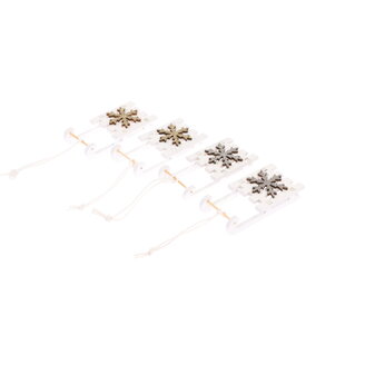 SÁŇKY DŘEVO 6cm 4ks*BÍLÁ