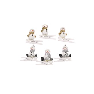 SNĚHULÁK NA KOLÍČKU 4,5cm 6ks*MIX BAREV