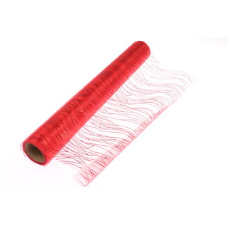 ORGANZA VZOR 700 39cmx10yd*ČERVENÁ