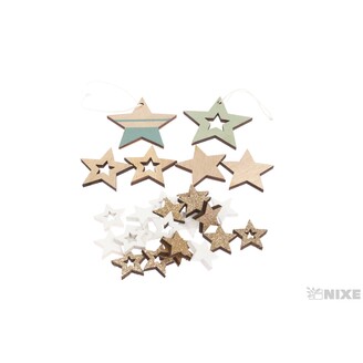 HVĚZDA D 26ks 3-5cm*MIX BAREV