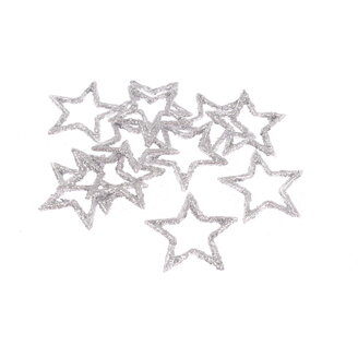 HVĚZDA 12ks 4cm*STŘÍBRNÁ