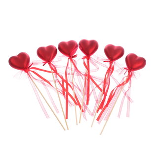 ZÁPICH SRDCE 6x7x29cm 6ks*ČERVENÁ
