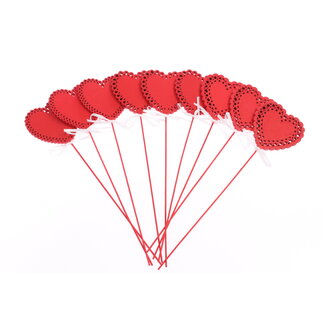 ZÁPICH SRDCE 7x27cm 9ks*ČERVENÁ