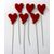 ZÁPICH SRDCE 6ks 7x27cm*ČERVENÁ