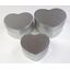 KRABICE SRDCE 13x7cm 11x6 10x5*STŘÍBRNÁ