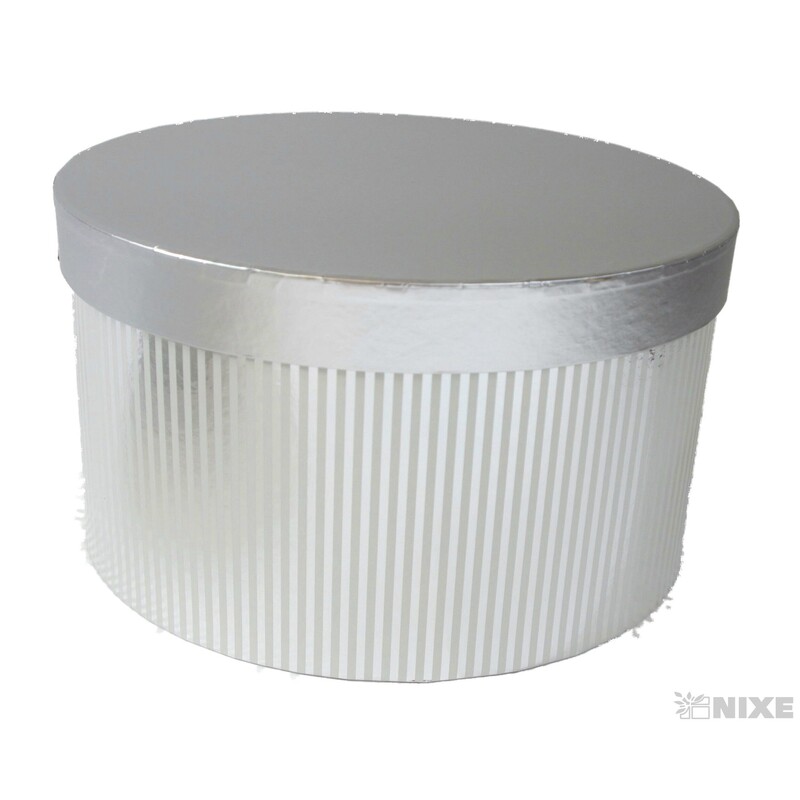 KRABICE OVÁL 3ks 24x21x15cm 22x20x13 20x18x12*STŘÍBRNÁ