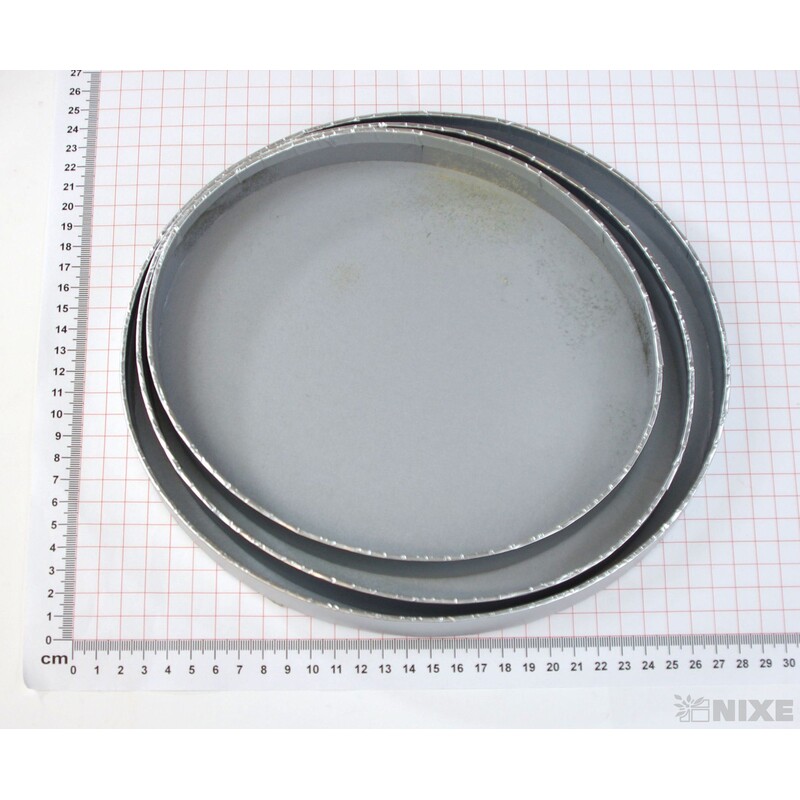 KRABICE OVÁL 3ks 24x21x15cm 22x20x13 20x18x12*STŘÍBRNÁ