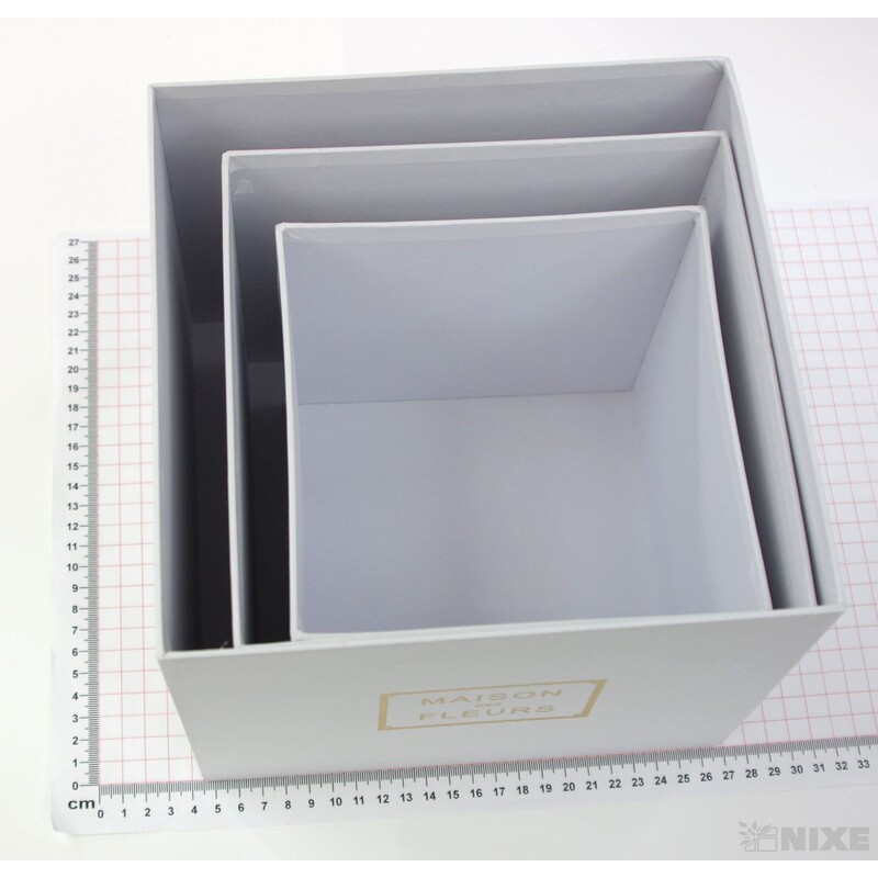 KRABICE 22x19x22cm 19x17x19 16x15x16*BÍLÁ+ZLATÁ