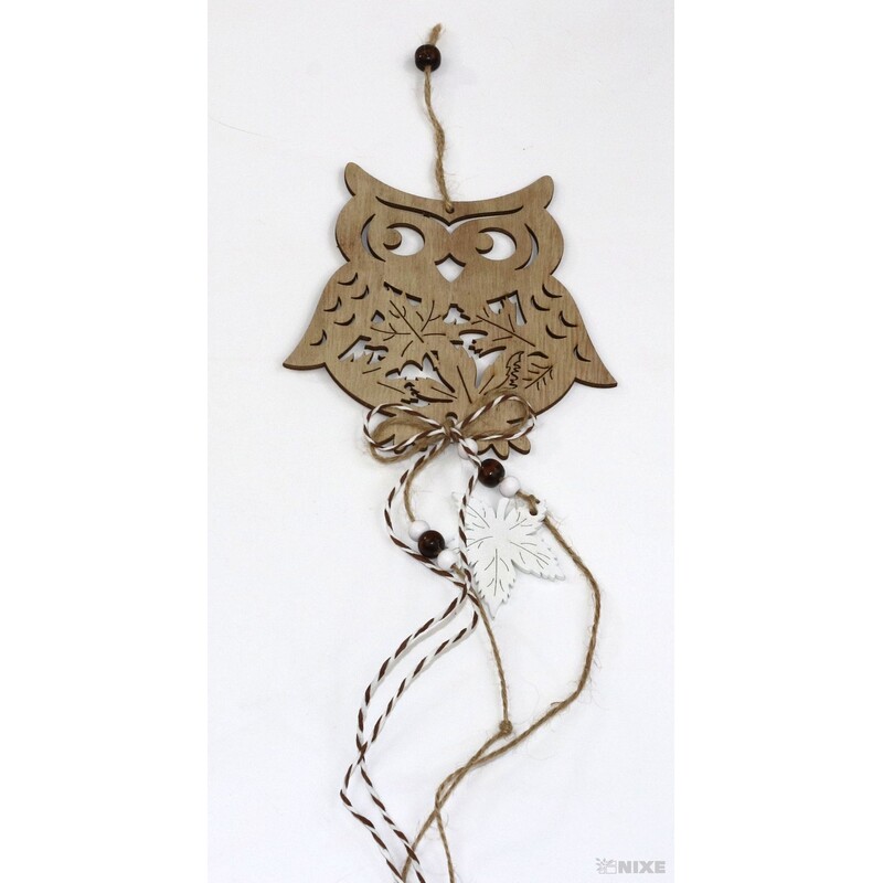 ZÁVĚS SOVA 14x43cm*PŘÍRODNÍ