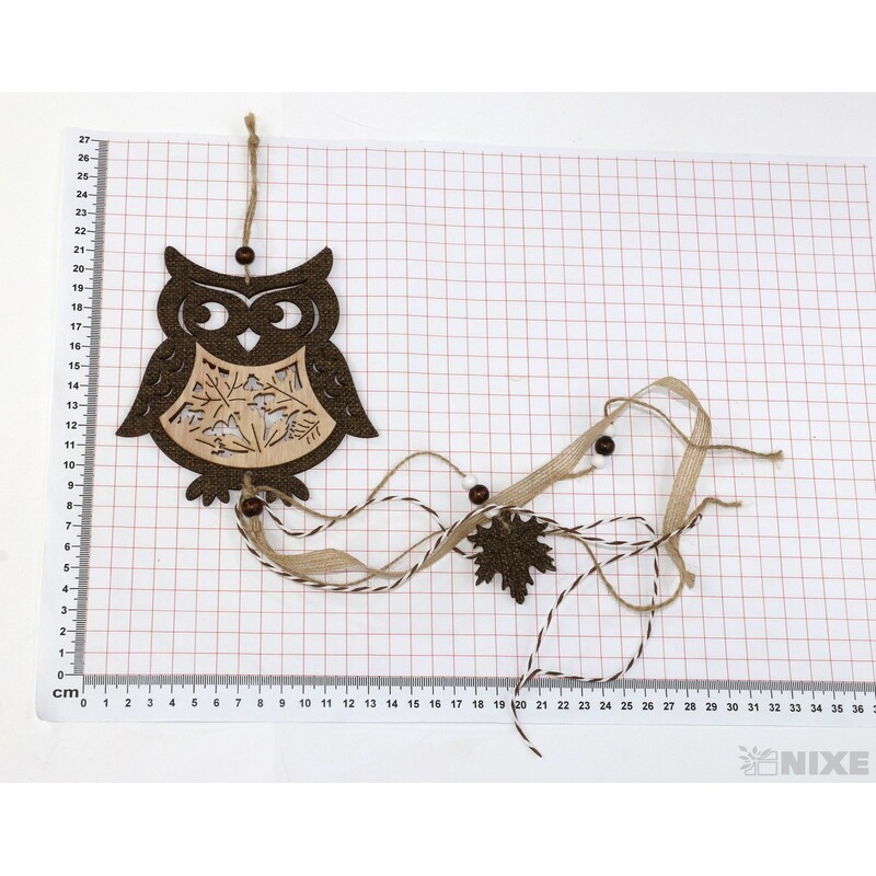 ZÁVĚS SOVA 13x43cm*PŘÍRODNÍ