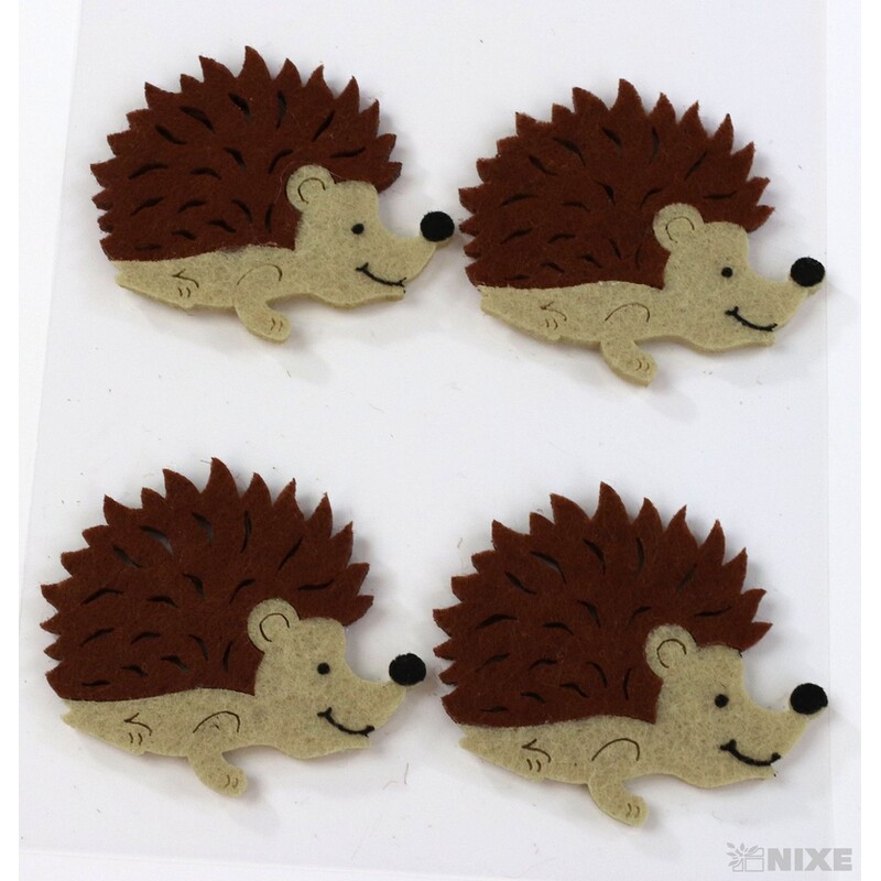 JEŽEK NALEPOVACÍ FILC 4,5cm 4ks*MIX BAREV