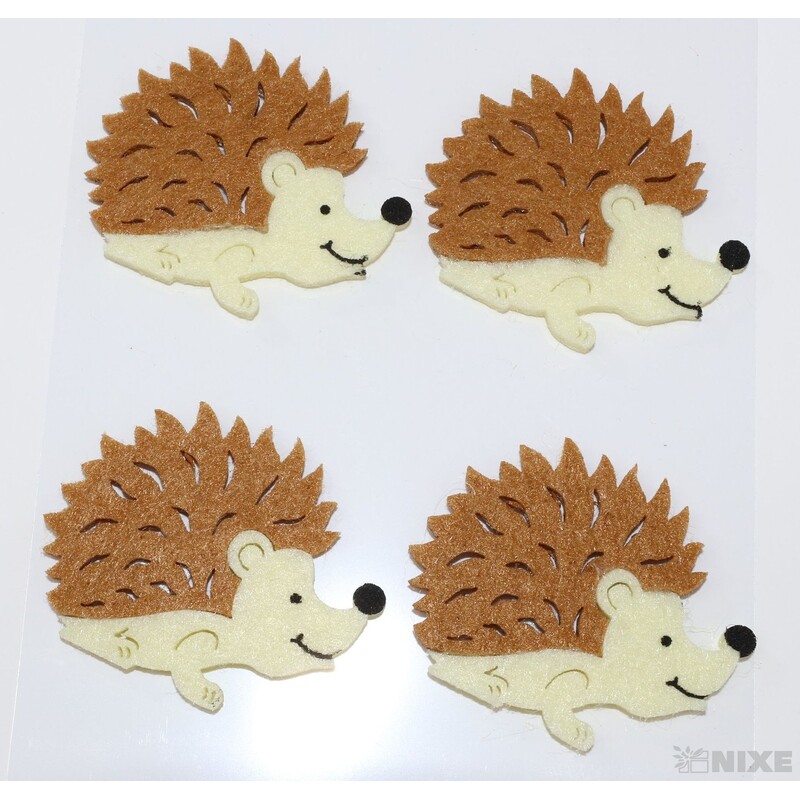 JEŽEK NALEPOVACÍ FILC 4,5cm 4ks*MIX BAREV