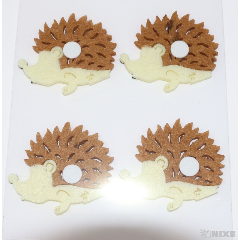 JEŽEK NALEPOVACÍ FILC 4,5cm 4ks*MIX BAREV