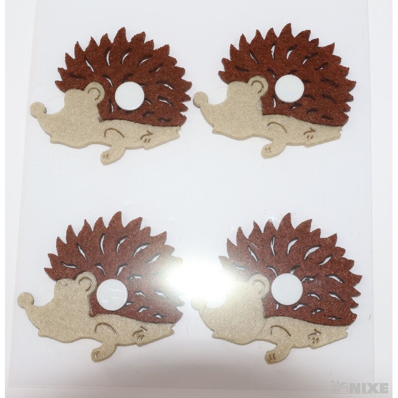 JEŽEK NALEPOVACÍ FILC 4,5cm 4ks*MIX BAREV