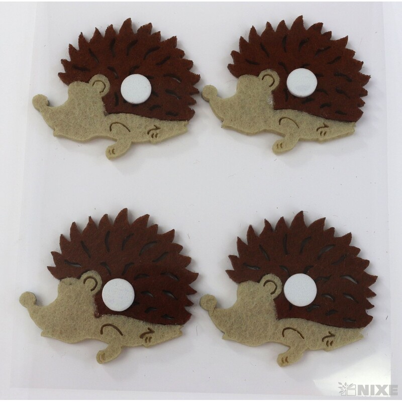 JEŽEK NALEPOVACÍ FILC 4,5cm 4ks*MIX BAREV