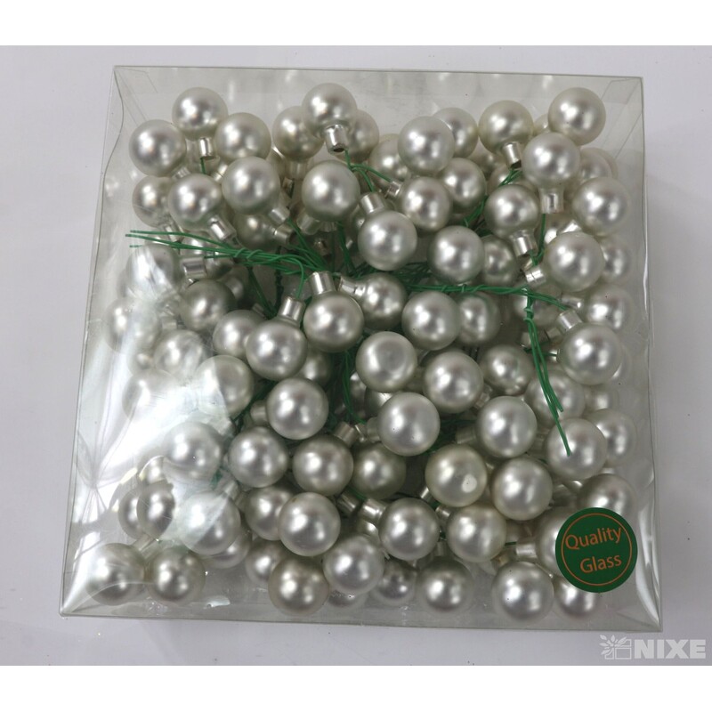 KOULE NA DR. 2x10,5cm 144ks MAT*STŘÍBRNÁ