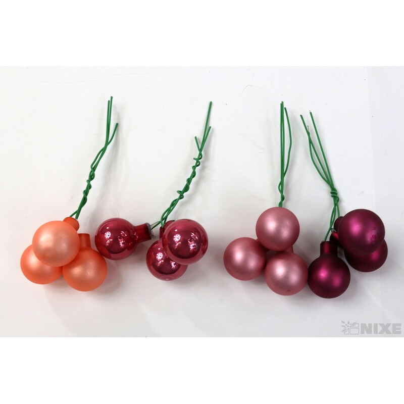 KOULE NA DR. 2x10,5cm 144ks MIX*RŮŽOVÁ