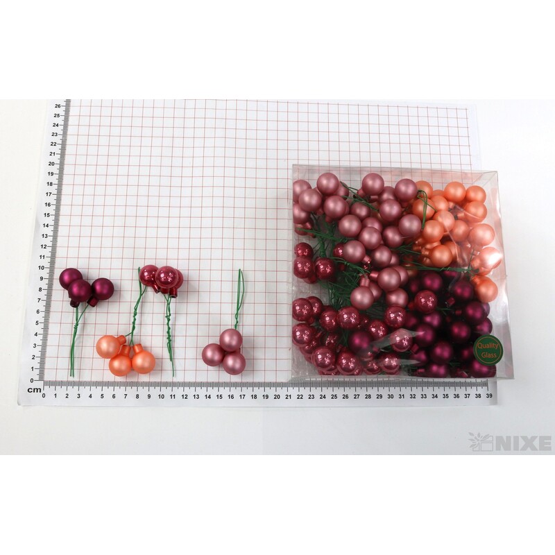 KOULE NA DR. 2x10,5cm 144ks MIX*RŮŽOVÁ