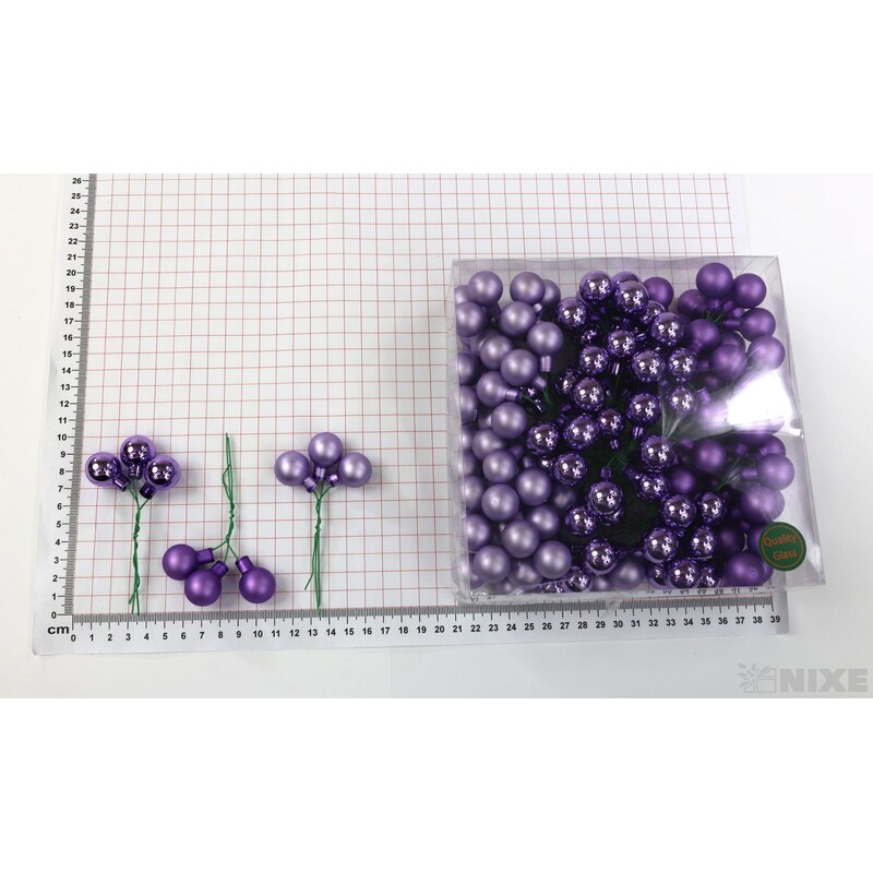 KOULE NA DR. 2x10,5cm 144ks MIX*FIALOVÁ