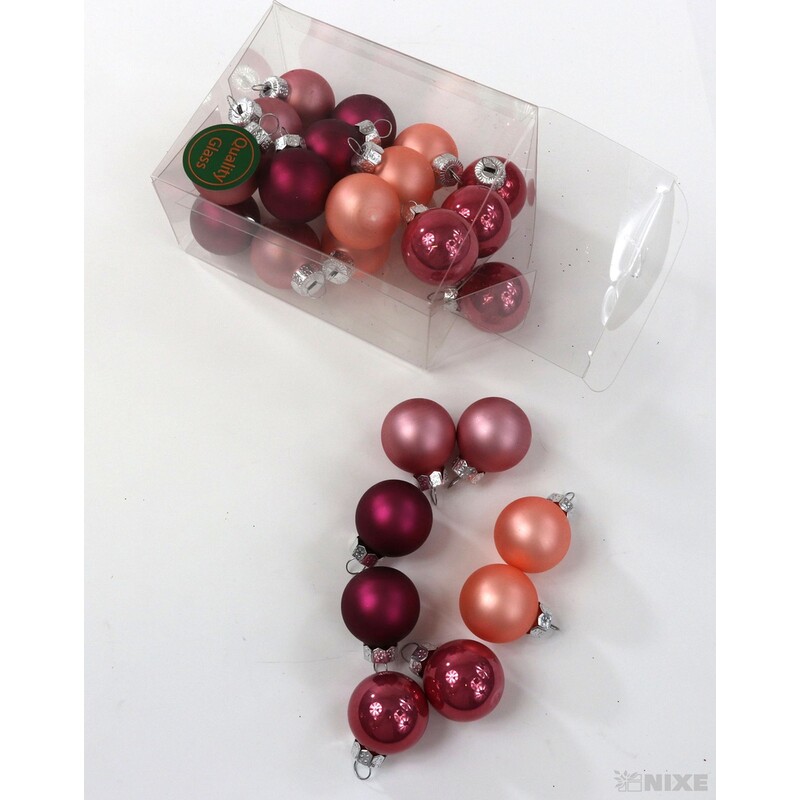 KOULE ZÁVĚS 2,5cm 24ks MIX*RŮŽOVÁ V+