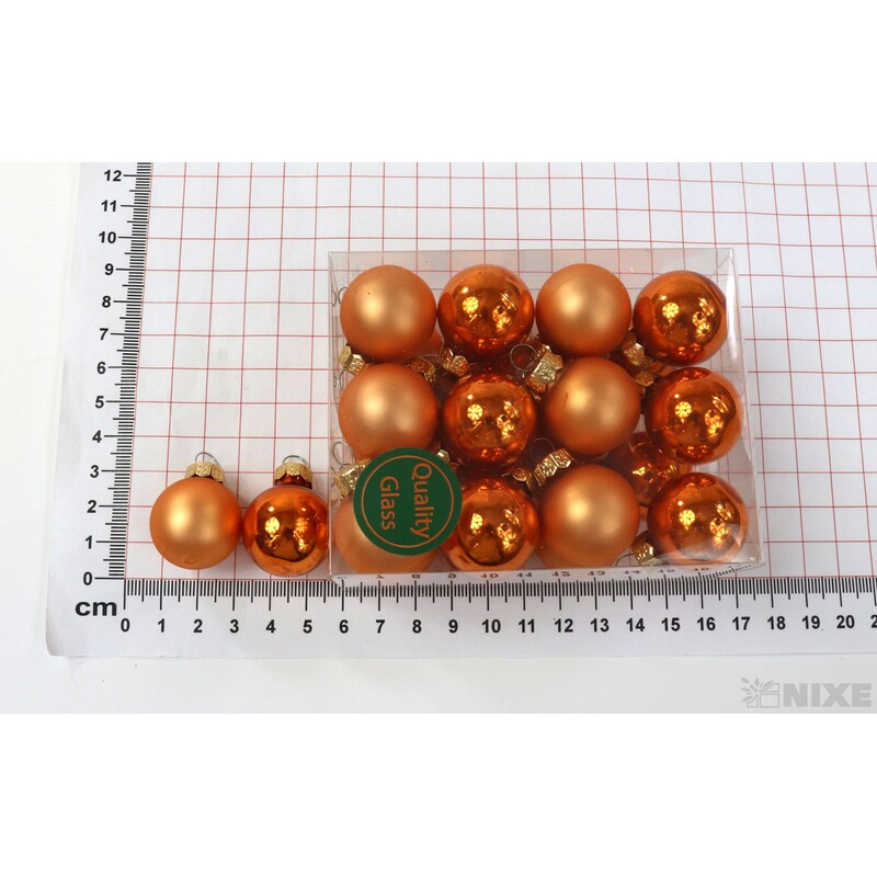 KOULE ZÁVĚS 2,5cm 24ks MIX*ORANŽOVÁ