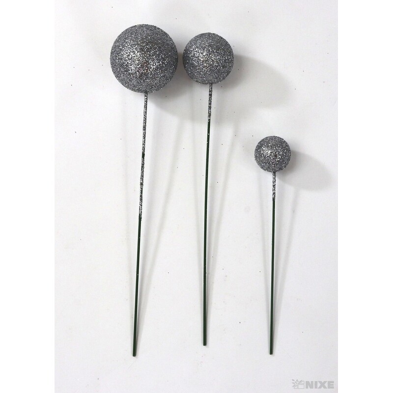 KOULE NA DR. 2-3x18cm 100ks*STŘÍBRNÁ