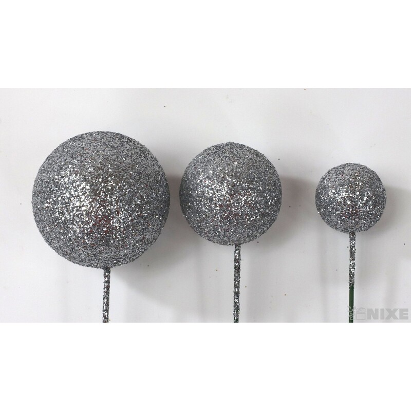 KOULE NA DR. 2-3x18cm 100ks*STŘÍBRNÁ