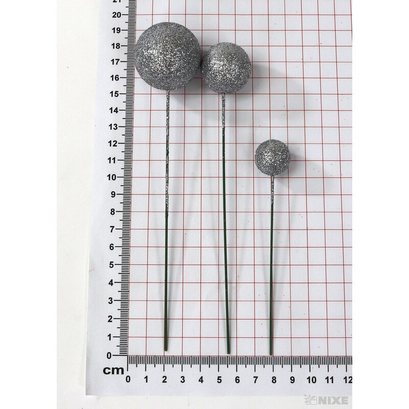 KOULE NA DR. 2-3x18cm 100ks*STŘÍBRNÁ