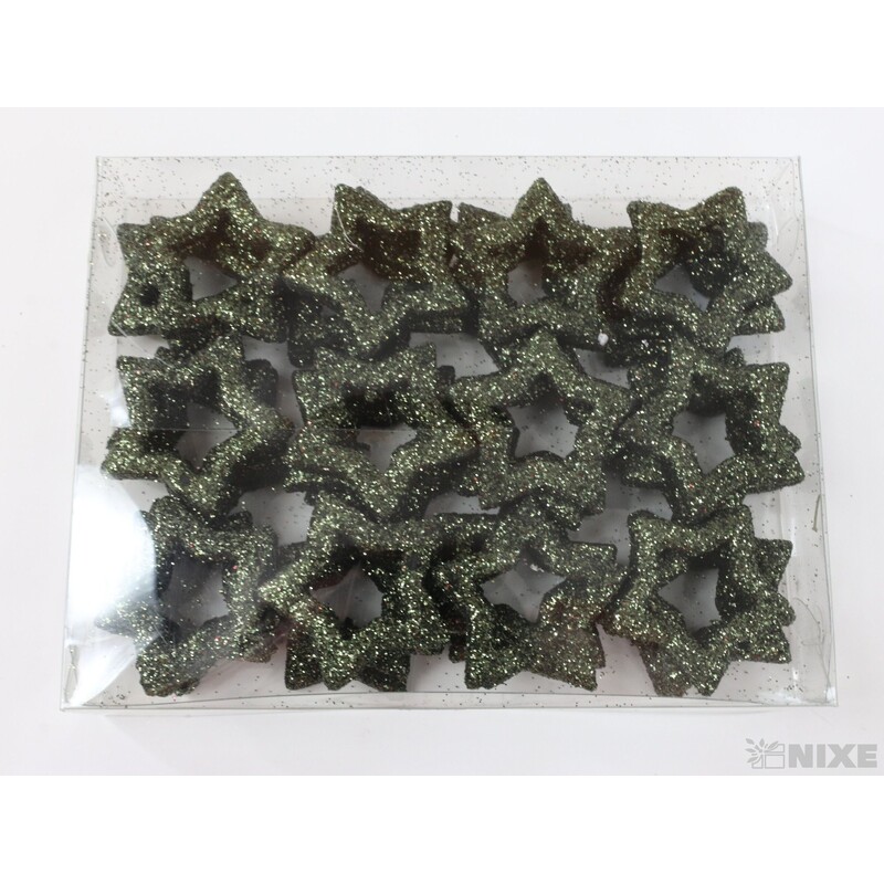 HVĚZDA 3,5cm 48ks*ZELENÁ TM.