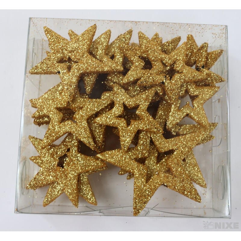 HVĚZDA 3,5-6,5cm 24ks*ŠAFRÁNOVÁ