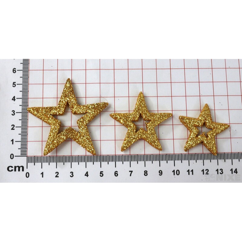 HVĚZDA 3,5-6,5cm 24ks*ŠAFRÁNOVÁ