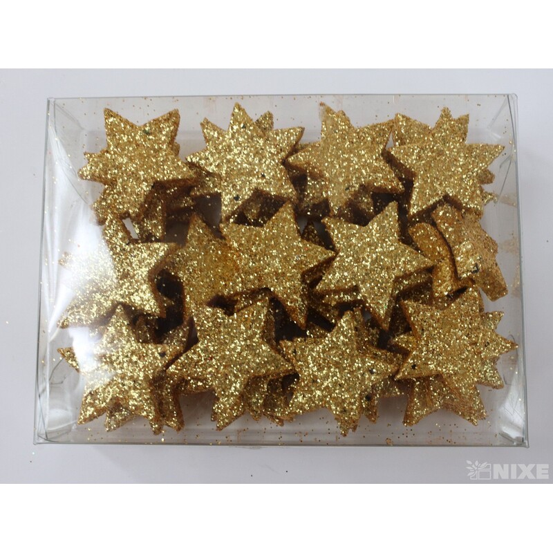 HVĚZDA 2,5cm 48ks*ŠAFRÁNOVÁ