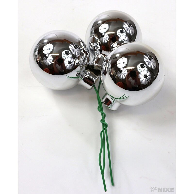 KOULE NA DR. 4x10cm 36ks*STŘÍBRNÁ