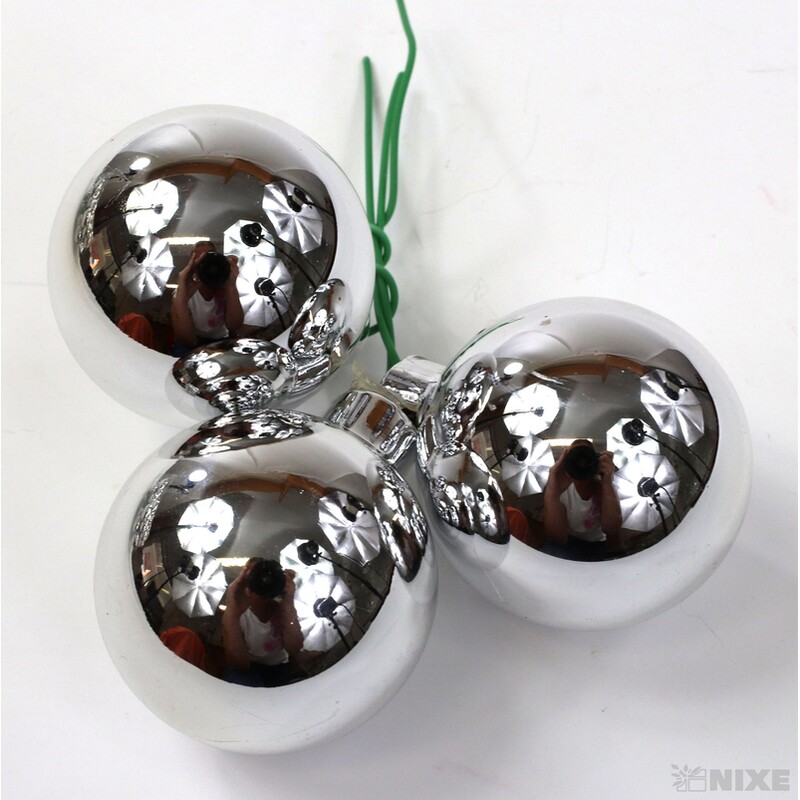 KOULE NA DR. 4x10cm 36ks*STŘÍBRNÁ