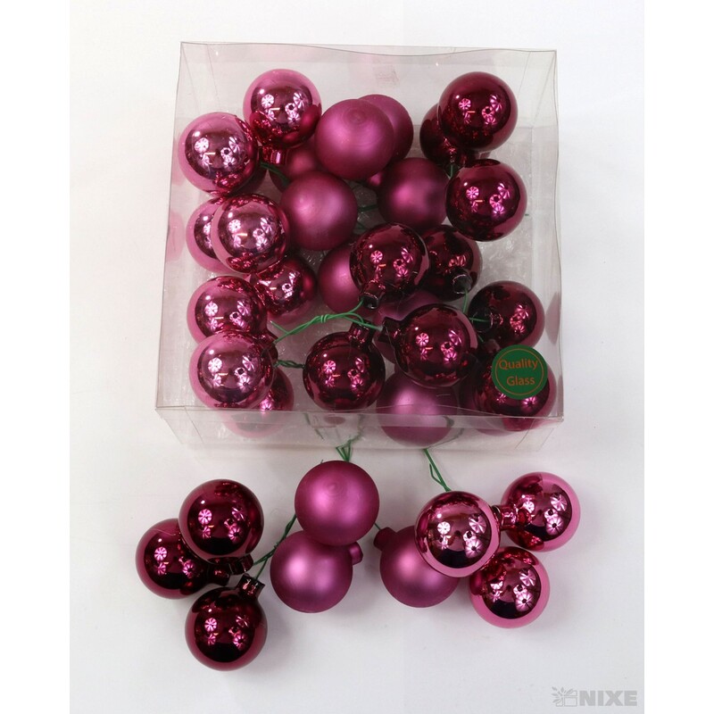 KOULE NA DR. 4x10cm 36ks MIX*RŮŽOVÁ