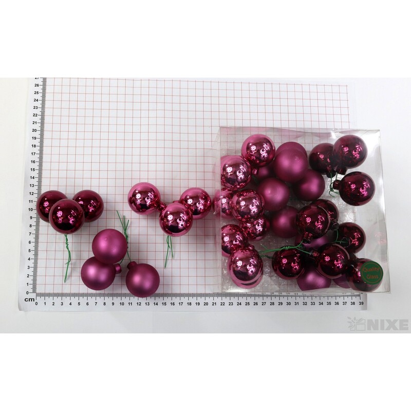 KOULE NA DR. 4x10cm 36ks MIX*RŮŽOVÁ