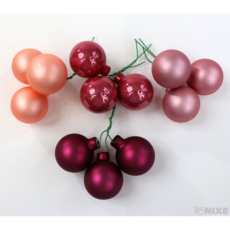 KOULE NA DR. 4x10cm 36ks MIX*RŮŽOVÁ