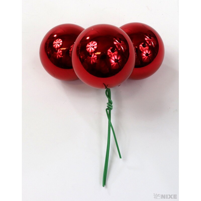 KOULE NA DR. 4x10cm 36ks MIX*ČERVENÁ