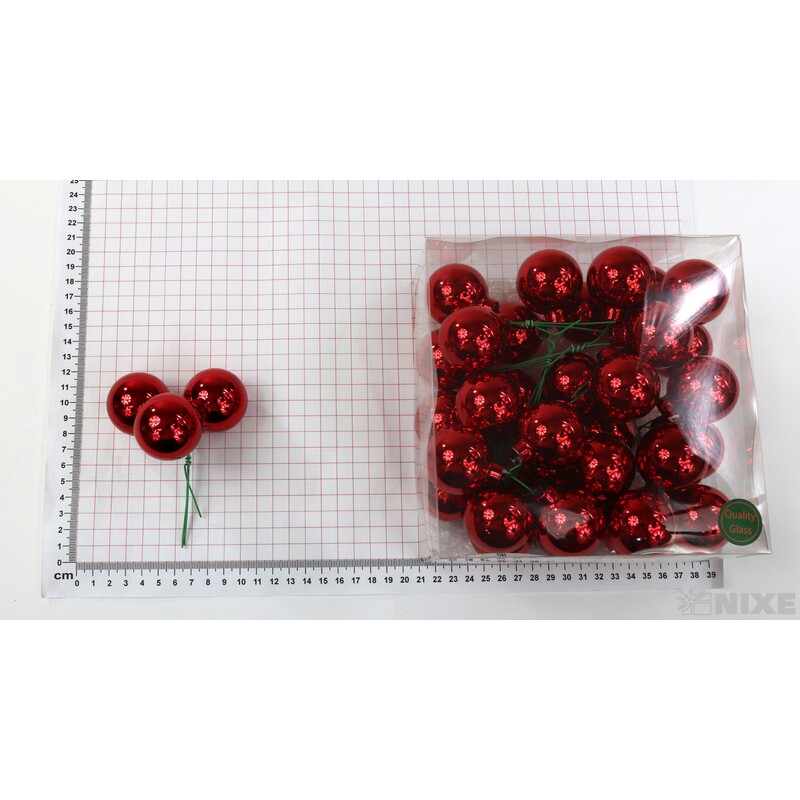 KOULE NA DR. 4x10cm 36ks MIX*ČERVENÁ