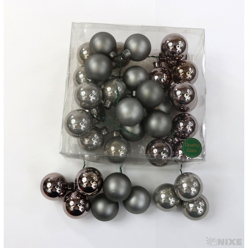 KOULE NA DR. 4x10cm 36ks MIX*ŠEDÁ