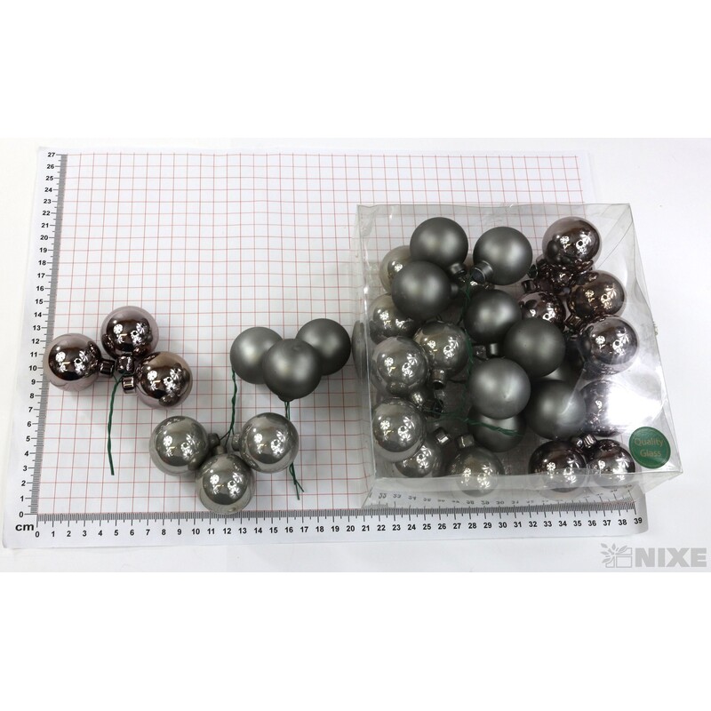 KOULE NA DR. 4x10cm 36ks MIX*ŠEDÁ