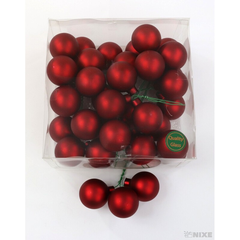 KOULE NA DR. 4x10cm 36ks MAT*ČERVENÁ