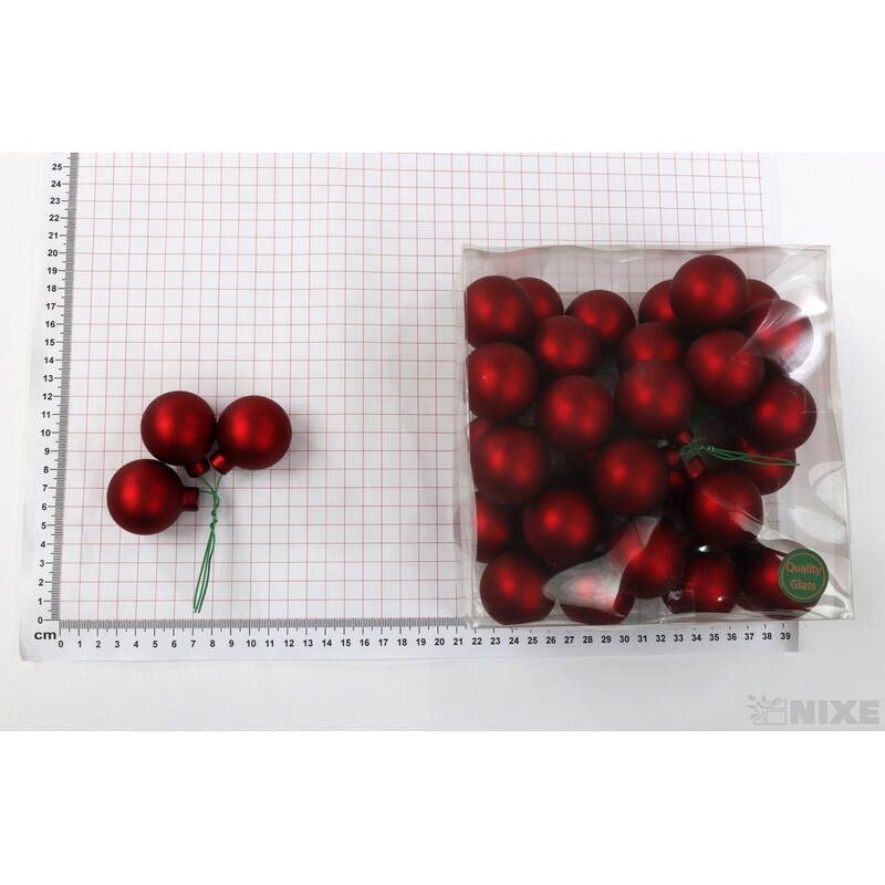 KOULE NA DR. 4x10cm 36ks MAT*ČERVENÁ